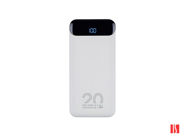 RIVACASE VA2580 (20 000mAh), QC/PD 20W внешний аккумулятор с дисплеем, белый /24