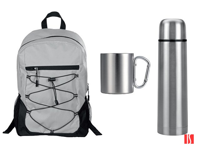 Подарочный набор с термосом и кружкой, серебристый/серый