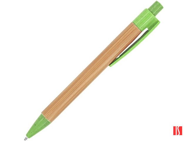 Шариковая ручка STOA с бамбуковым корпусом, зеленое яблоко