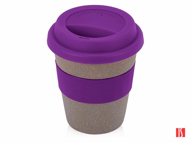 Стакан с силиконовой крышкой "Cafe", фиолетовый