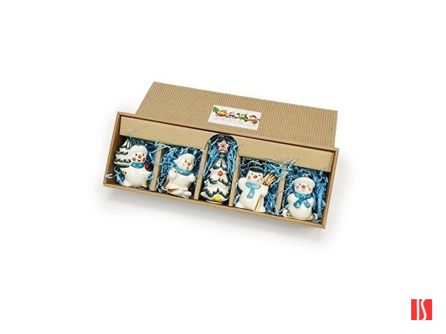 Набор елочных игрушек Снеговички подглазурная роспись