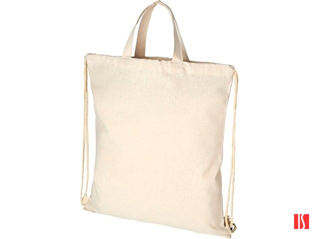 Рюкзак со шнурком Pheebs из 210 г/м2 переработанного хлопка, натуральный