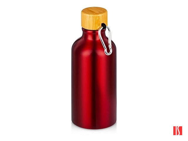 Бутылка "Hip S Bamboo" с карабином 400мл, красный