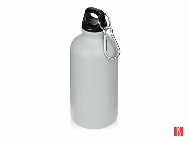 Матовая спортивная бутылка "Hip S" с карабином и объемом 400 мл, серый