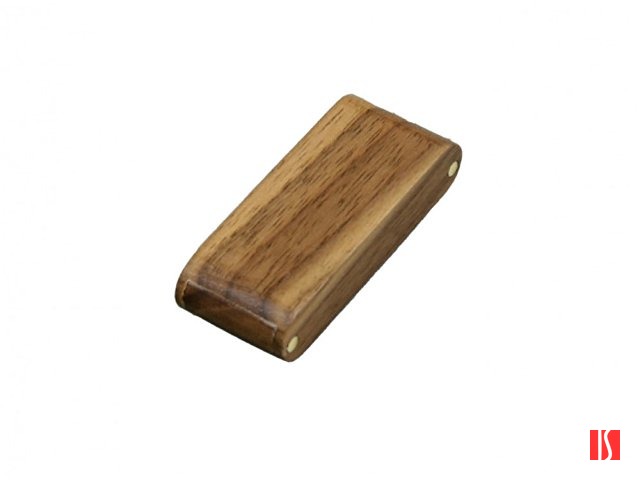 Флешка прямоугольной формы с расклданым корпусом, дерево, 16 Гб, коричневый