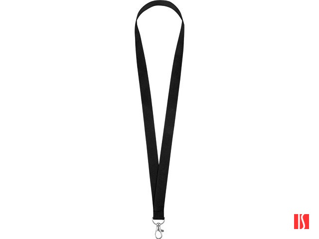 Ланъярд из RPET с карабином, черный