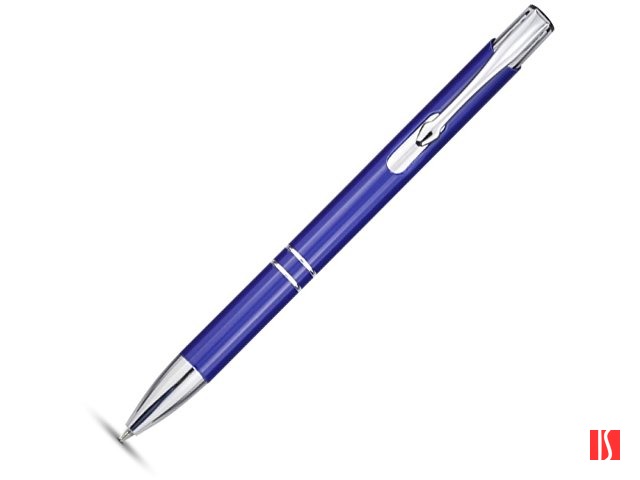 Алюминиевая шариковая кнопочная ручка Moneta, синие чернила, синий