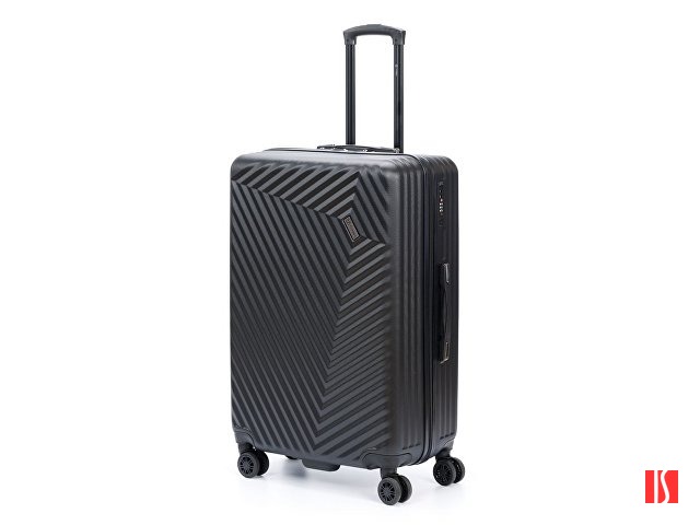 Чемодан TORBER Lama, чёрный, ABS-пластик, 49 х 29,5 х 77 см, 92 л