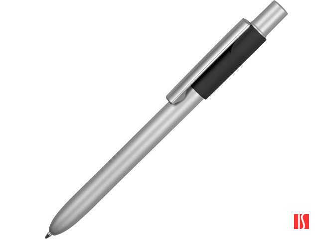 Ручка металлическая шариковая «Bobble» с силиконовой вставкой, серый/черный