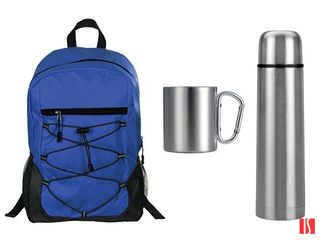 Купить Подарочный набор с термосом и кружкой, серебристый/синий Подарочный набор с термосом и кружкой, серебристый/синий