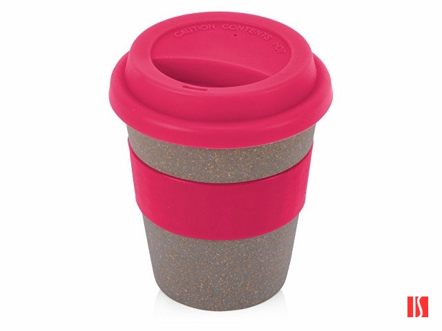 Стакан с силиконовой крышкой "Cafe", розовый