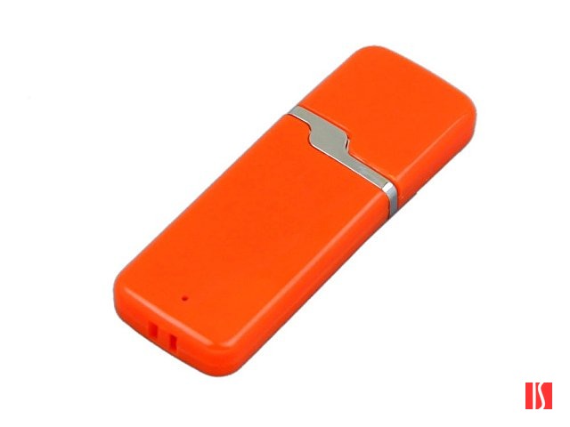 Флешка промо прямоугольной формы c оригинальным колпачком, 4 Гб, оранжевый