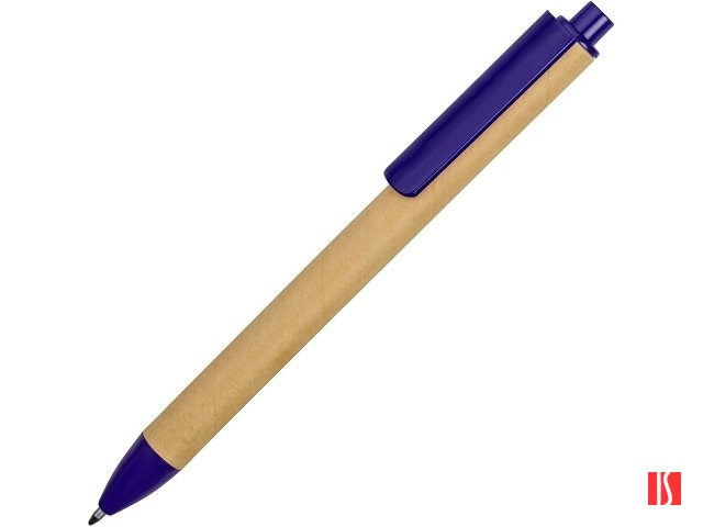 Ручка картонная пластиковая шариковая «Эко 2.0», бежевый/синий
