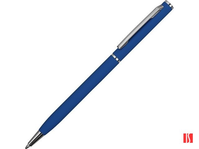 Ручка металлическая шариковая "Атриум" с покрытием софт-тач, синий классический