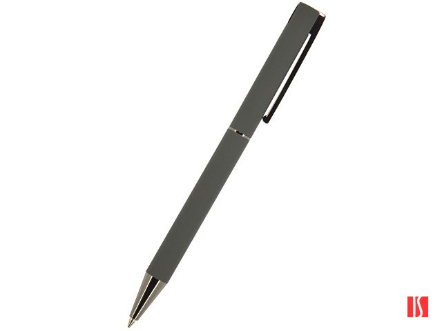 Ручка "Bergamo" шариковая автоматическая, серый металлический корпус, 0,7 мм, синяя