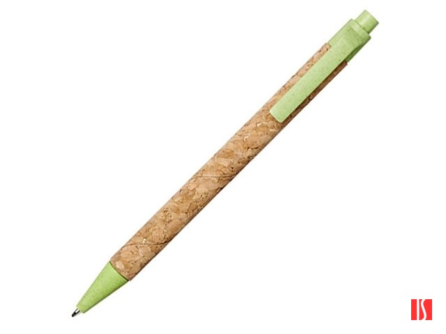 Шариковая ручка Midar из пробки и пшеничной соломы, зеленое яблоко