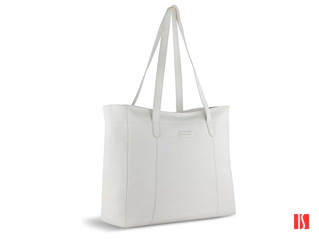 Сумка дорожная женская BUGATTI Elsa, белая, воловья кожа/полиэстер, 57х15х37 см