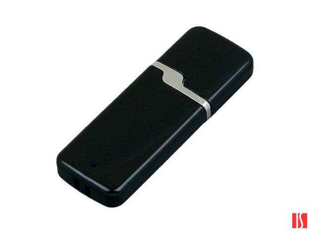 Флешка промо прямоугольной формы c оригинальным колпачком, 64 Гб, черный