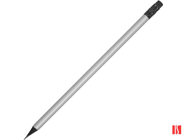 Карандаш чернографитовый трехгранный Blackie 3D, серебристый