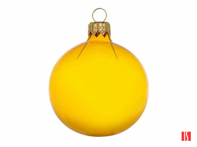 Стеклянный шар желтый полупрозрачный, заготовка шара 6 см, цвет 21