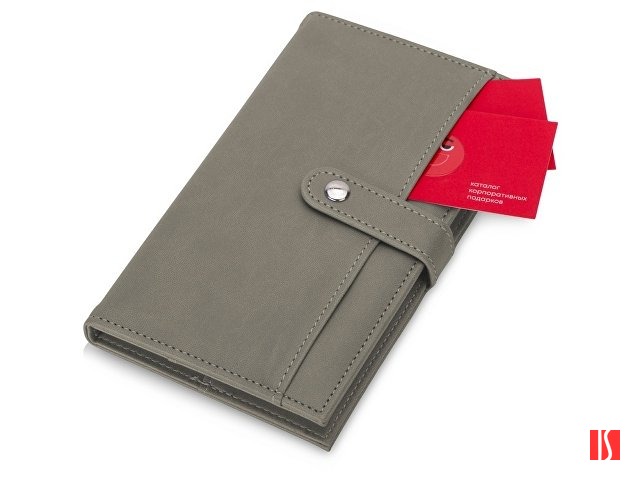 Блокнот-кошелек с сменным блоком А6 "Wall Street", 64 листа, темно-серый