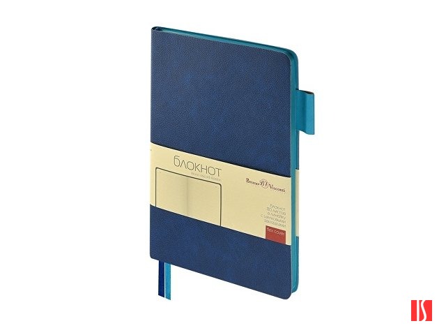 Блокнот А5 "Boston", синий с голубым срезом