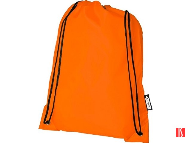 Рюкзак со шнурком Oriole из переработанного ПЭТ, оранжевый