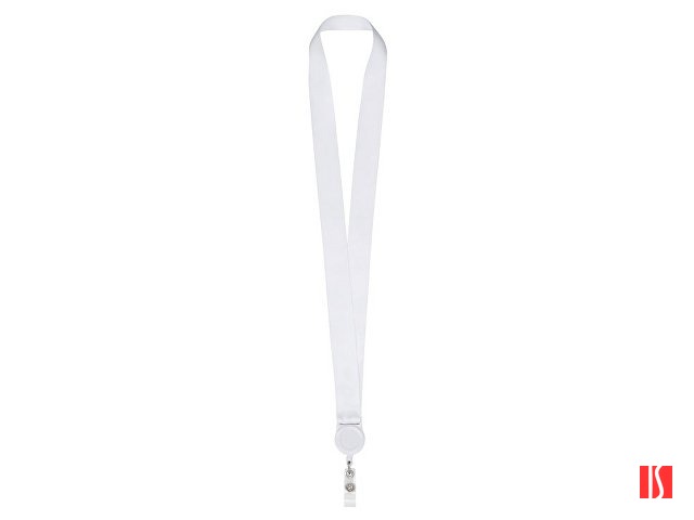 Купить Ланъярд 2,5 см с ретрактором, белый Ланъярд 2,5 см с ретрактором, белый