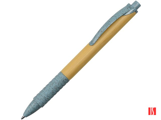 Ручка из бамбука и переработанной пшеницы шариковая "Nara", бамбук/синий