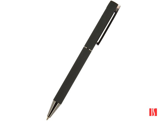 Ручка "Bergamo" шариковая автоматическая, черный металлический корпус, 1.0 мм, синяя