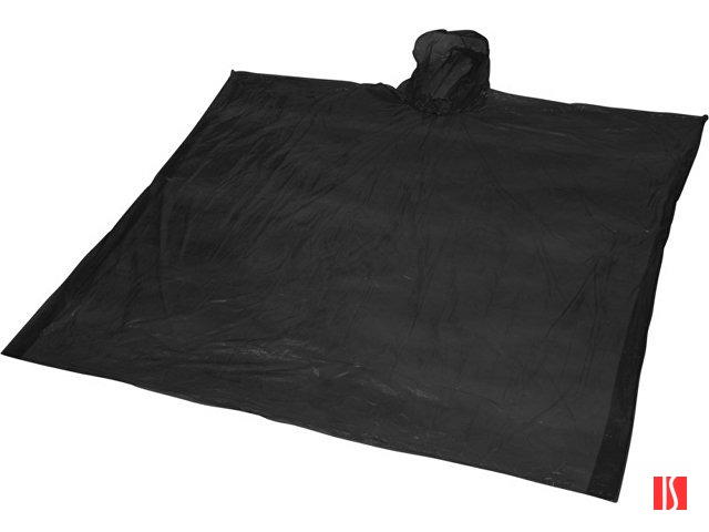 Одноразовый дождевик Mayan с чехлом для хранения из материалов, переработанных по стандарту GRS - сплошной черный
