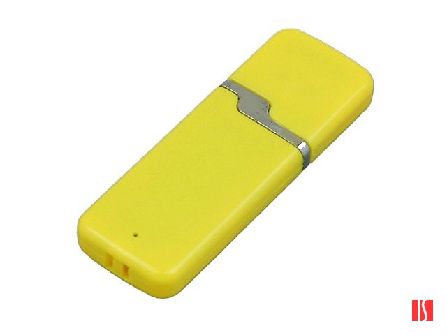 Флешка промо прямоугольной формы c оригинальным колпачком, 4 Гб, желтый