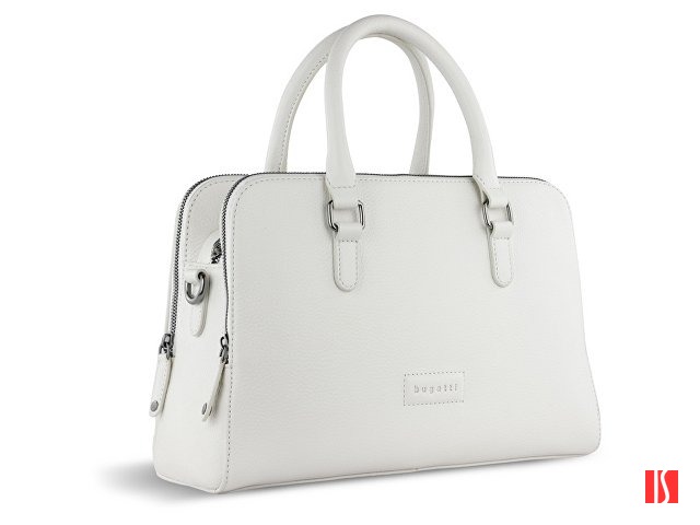 Сумка женская BUGATTI Elsa, белая, воловья кожа/полиэстер, 32х13х22 см