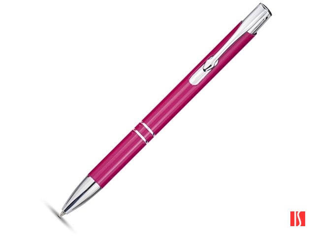 Алюминиевая шариковая кнопочная ручка Moneta, синие чернила, розовый