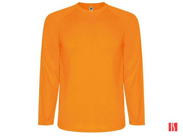 Футболка "Montecarlo " мужская с длинным рукавом, неоновый оранжевый