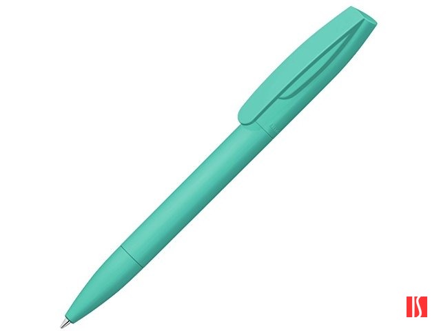 Шариковая ручка "Coral Gum " с прорезиненным soft-touch корпусом и клипом., бирюзовый