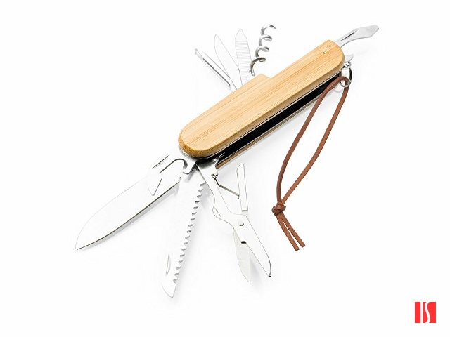 Мультифункциональный нож BINTAL из нержавеющей стали и бамбуковым корпусом