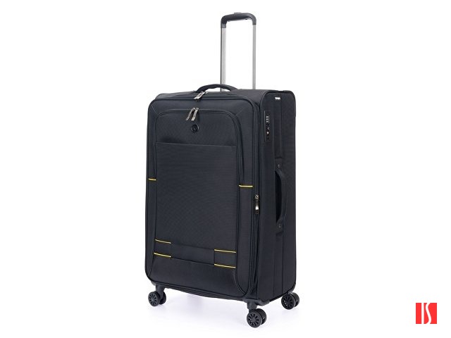 Чемодан TORBER Brosno, чёрный, нейлон 600D, 48 х 22 х 78 см, 85 л