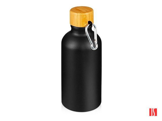Купить Матовая спортивная бутылка "Hip S Bamboo" с карабином и объемом 400 мл, черный Матовая спортивная бутылка "Hip S Bamboo" с карабином и объемом 400 мл, черный