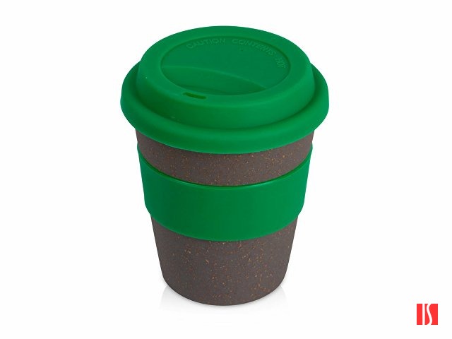 Стакан с силиконовой крышкой "Cafe", зеленый