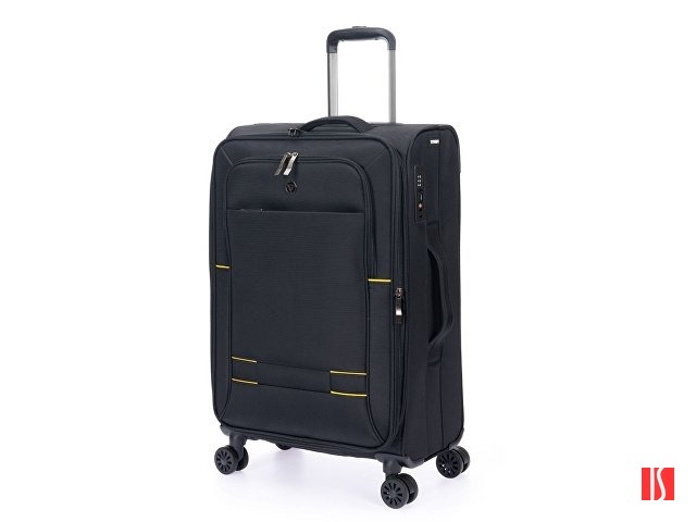 Чемодан TORBER Brosno, чёрный, нейлон 600D, 43,5 х 19 х 68 см, 56 л