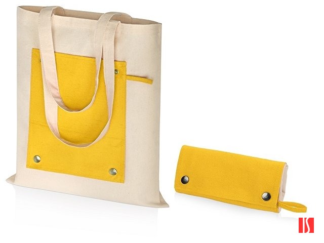 Складная хлопковая сумка для шопинга Gross с карманом, желтый