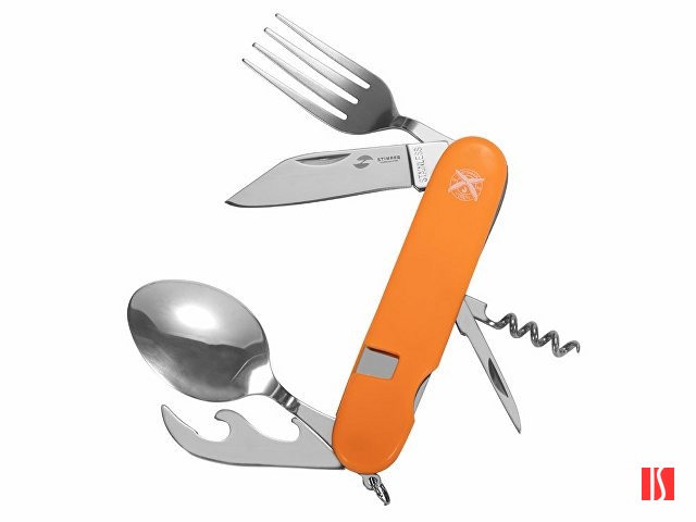 Нож перочинный Stinger, 109 мм, 8 функций, материал рукояти: АБС-пластик (оранжевый)