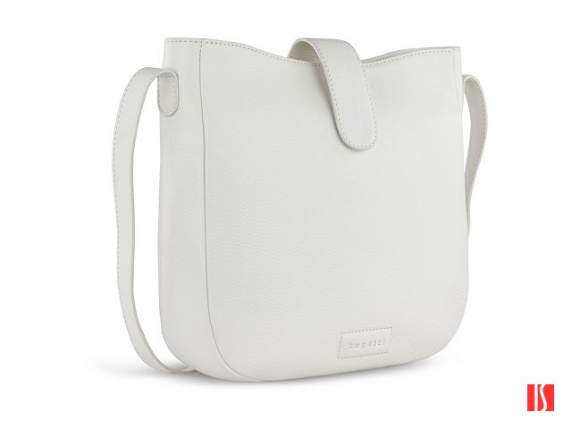 Сумка женская BUGATTI Elsa, белая, воловья кожа/полиэстер, 29х8х27 см