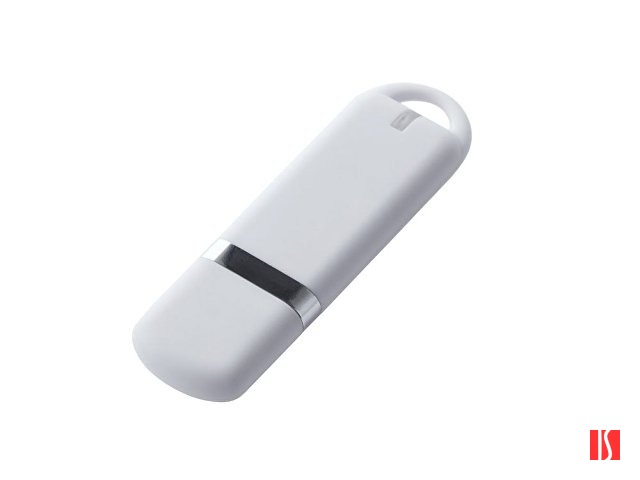 USB-флешка на 16 ГБ с покрытием soft-touch, белый