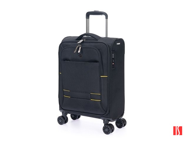 Чемодан TORBER Brosno, чёрный, нейлон 600D, 36,5 х 14 х 54 см, 32 л