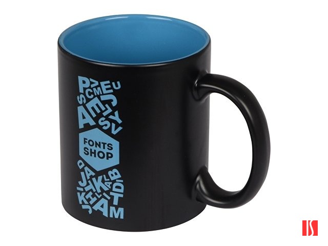 Купить Кружка с покрытием для гравировки «Subcolor BLK», черный/голубой Кружка с покрытием для гравировки «Subcolor BLK», черный/голубой