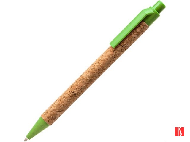 Ручка шариковая COMPER Eco-line с корпусом из пробки, натуральный/зеленое яблоко