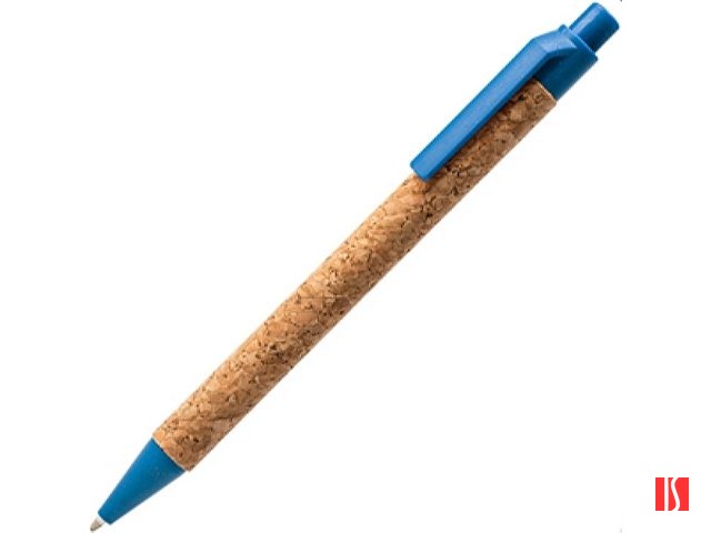 Ручка шариковая COMPER Eco-line с корпусом из пробки, натуральный/голубой