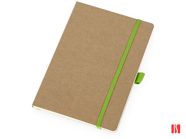 Блокнот "Sevilia Soft", гибкая обложка из крафта A5, 80 листов, крафтовый/зеленое яблоко